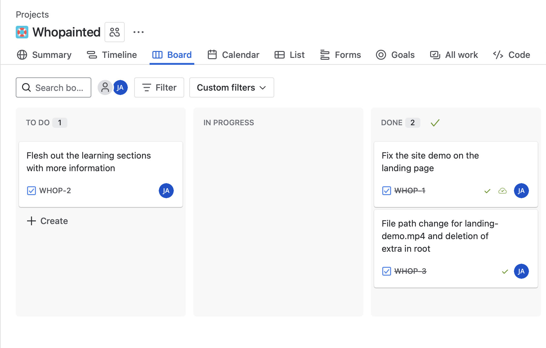 Whopainted Jira workspace